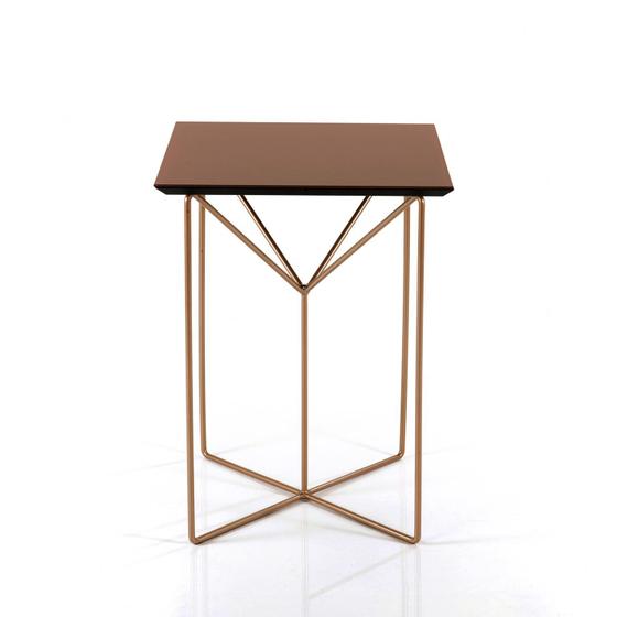 Imagem de Mesa Lateral Sunny Cobre com Vidro