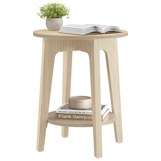 Imagem de Mesa Lateral VASAGLE ULET283N01 - Pequena com Prateleira Inferior e Extremidade Redonda