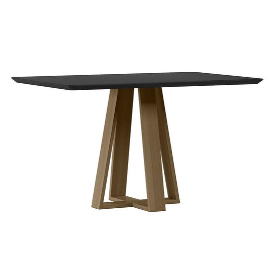Imagem de Mesa Lectus 135x90cm - Amêndoa/Preto