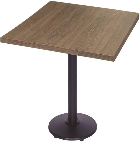 Imagem de Mesa Luisiana 80 cm Tampo Imbuia Quadrado Base Ferro Pintado Preto - 39420