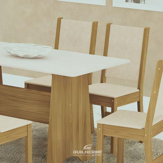 Imagem de Mesa Luna 06 Cadeiras Conjunto Sala de Jantar Madeform Luna com 06 Cadeiras Estela
