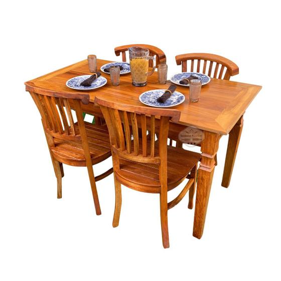 Mesa Madeira de Demolição 140cm x 70cm com 4 Cadeiras Leque Sudeste Rústico é boa?