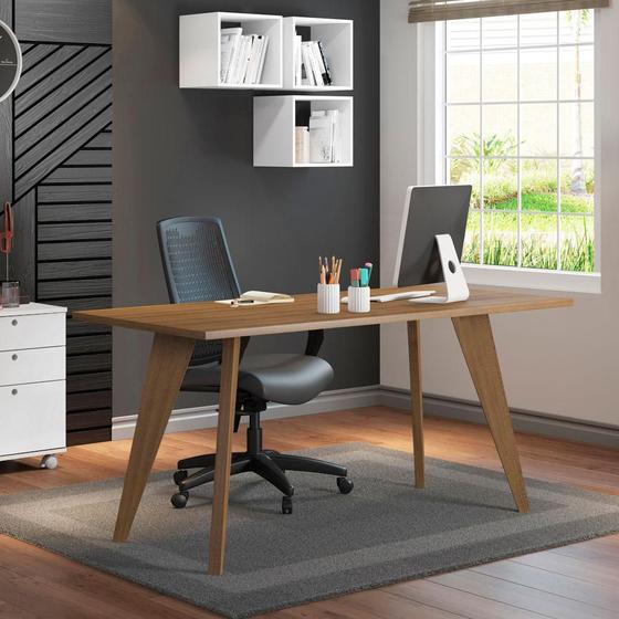 Imagem de Mesa Madesa Retangular para Escritório com Tampo de Madeira 5319