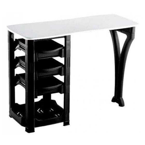 Imagem de Mesa Manicure C/ Gavetas Preta Vegas - Dompel