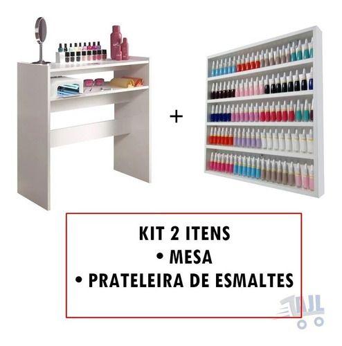 Imagem de Mesa Manicure P/estufa Unha Em Gel com expositor de esmaltes