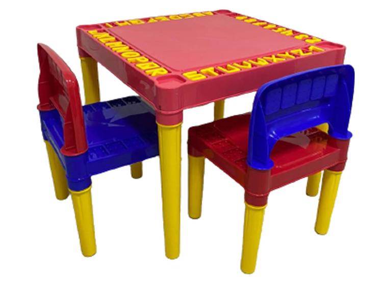 Imagem de Mesa / Mesinha Infantil 2 Cadeiras Plástica Educativo Tritec