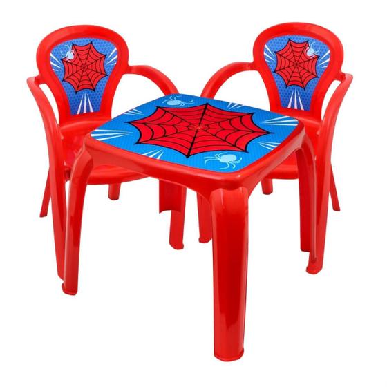 Mesa Mesinha Infantil Com 2 Cadeiras Spider Aranha Menino Menor preço em Mesa Mesinha Infantil Com 2 Cadeiras Spider Aranha Menino