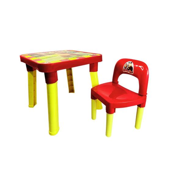 Imagem de Mesa Mesinha Infantil Didática Com cadeira e divisórias 