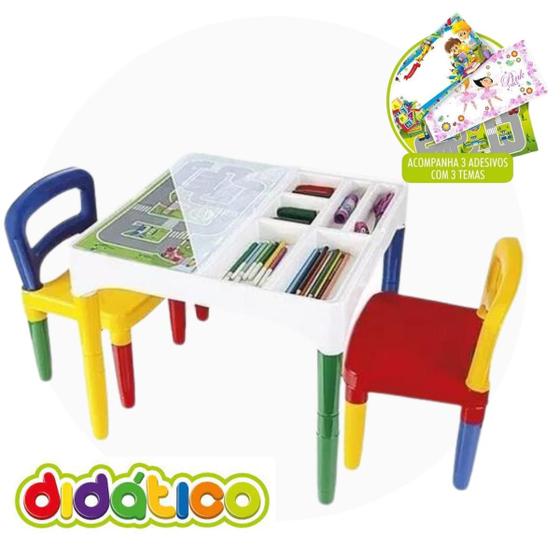 Imagem de Mesa Mesinha Infantil Didática Com Cadeiras