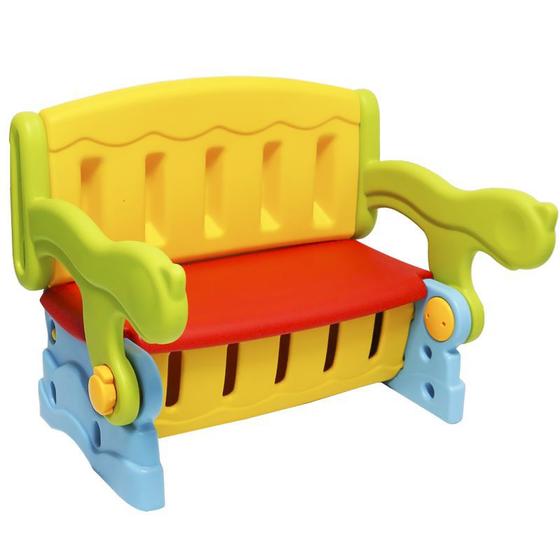 Imagem de Mesa Mesinha Infantil Plástico 3 em 1 Banco Baú Cadeira Importway IWMI-3X1 Colorido