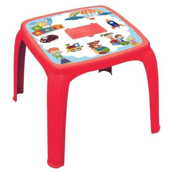 Imagem de Mesa Mesinha Infantil Plástico Educativa Resistente Estudar Lanchar Brincar