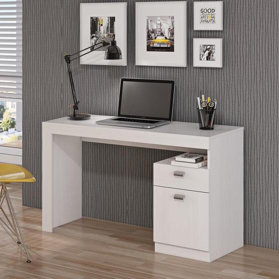 Imagem de Mesa Mesinha Manicure Escrivaninha Penteadeira Branca Para Quarto Computador Com Porta Gaveta