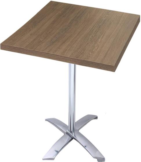 Mesa Nevada 70 cm Tampo Imbuia Quadrado Base Aluminio - 30648 Menor preço em Mesa Nevada 70 cm Tampo Imbuia Quadrado Base Aluminio - 30648