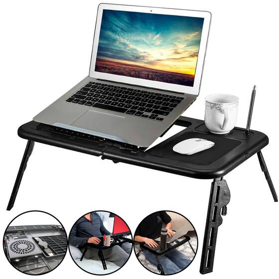 Mesa Notebook Articulada Dobrável C/ Cooler Embutido Mtn-888 - Tomate ...