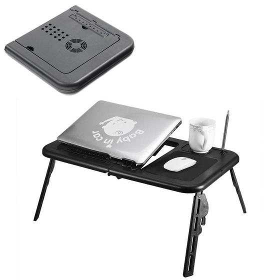 Imagem de Mesa Notebook Dobrável Com Cooler Usb Altura Ajustável