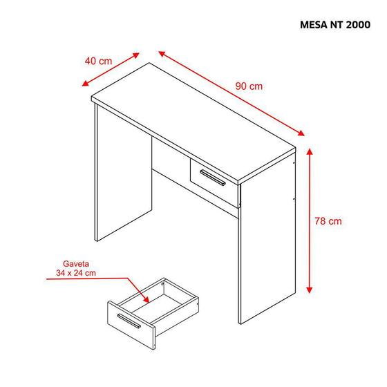 Mesa Office Compacta NT 2000 Branco Menor preço em Mesa Office Compacta NT 2000 Branco