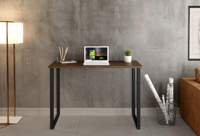 Imagem de Mesa Office Decorativa e Estudo 0,76 cm Preto/Embuia - Ferro/Mdf