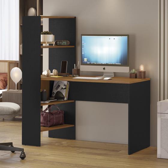 Imagem de Mesa Office Escrivaninha com Torre e Prateleiras Nt 2105