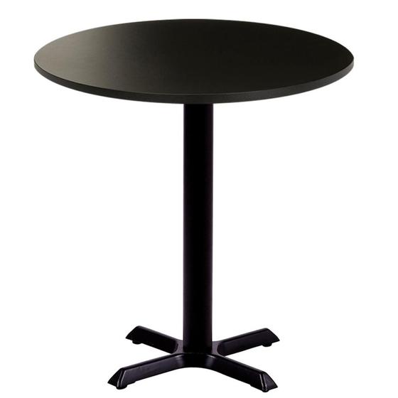 Imagem de Mesa Ômega em Ferro Preto Pintura Eletrostática 74 cm (Altura) com Tampo em MDP Redonda 80 cm Cor Preto