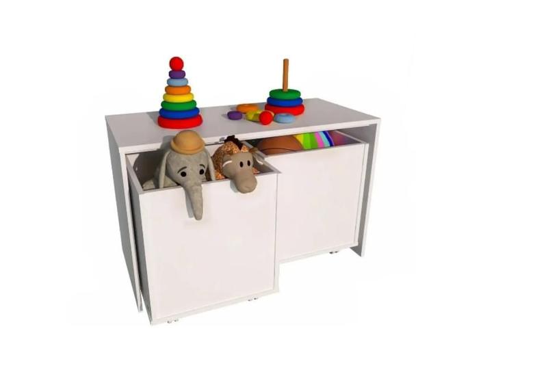 Mesa Organizadora De Estudo Infantil c/ 2 Baú - MDF Menor preço em Mesa Organizadora De Estudo Infantil c/ 2 Baú - MDF