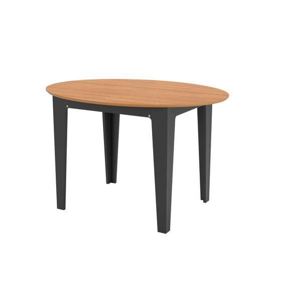 Imagem de Mesa Oval Extensível 122cm x 159cm DLC Freijó e Preto Fosco