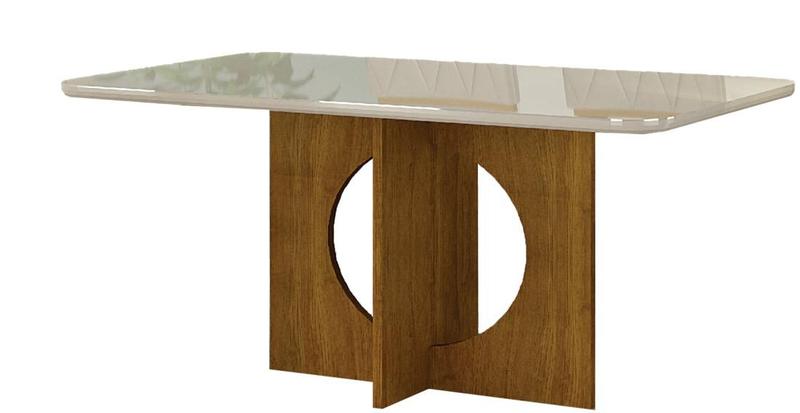 Mesa para 06 Cadeiras Tampo Copo Vidro/MDF 160cm Lorena Leifer Moveis Menor preço em Mesa para 06 Cadeiras Tampo Copo Vidro/MDF 160cm Lorena Leifer Moveis