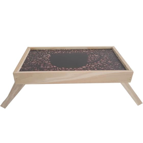 Imagem de Mesa Para Café da Manhã Bandeja de Café na Cama com Pés Retráteis Madeira Pinus Stolf