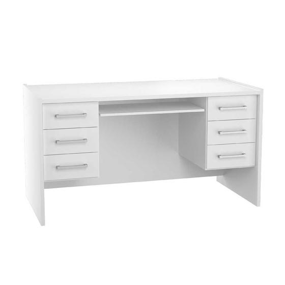 MESA PARA Computador 6 GAVETAS 100% MDF 1291 BRANCO - FOSCARINI Menor preço em MESA PARA Computador 6 GAVETAS 100% MDF 1291 BRANCO - FOSCARINI