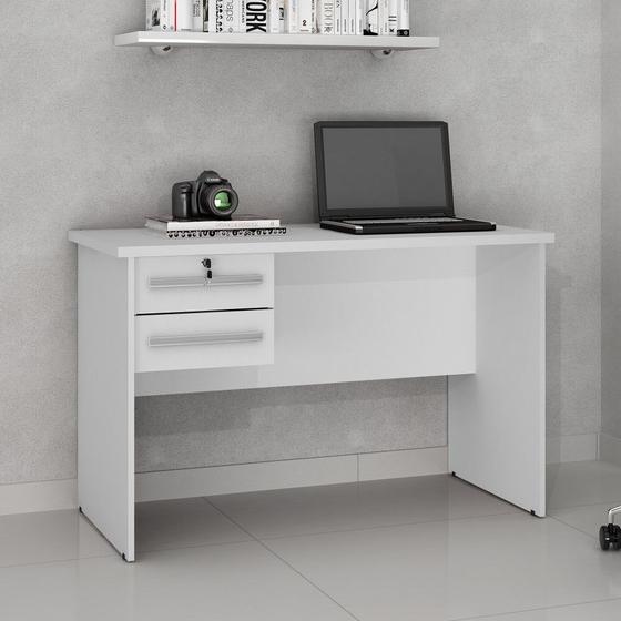 Mesa Para Computador Byte Em Branco Acetinado Com 2 Gavetas ValdeMA³veis Menor preço em Mesa Para Computador Byte Em Branco Acetinado Com 2 Gavetas ValdeMA³veis