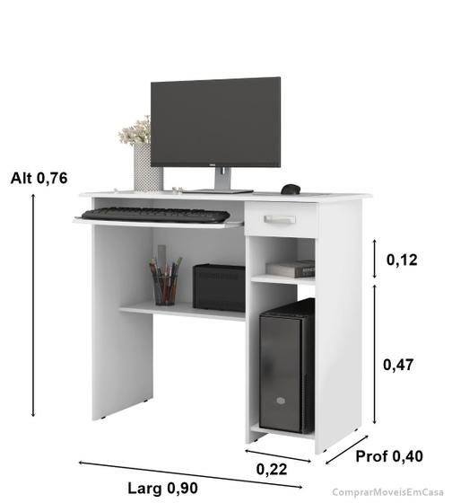 Imagem de Mesa Para Computador Com Gaveta Viehna Cores - Comprar Moveis em Casa