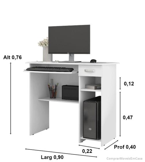 Imagem de Mesa Para Computador Com Gaveta Viehna Cores - Comprar Moveis para sua Casa