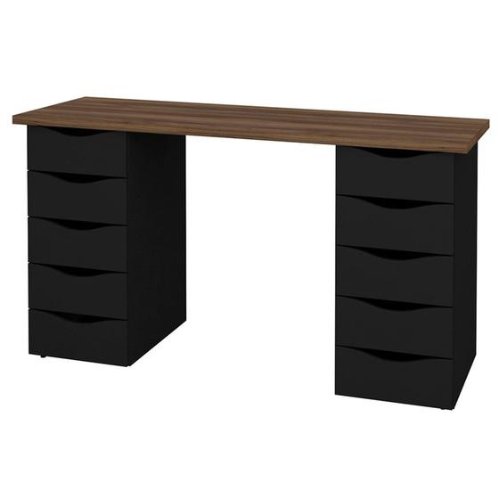 Imagem de Mesa para Computador Escrivaninha Due Web Nogal/Preto - Artany