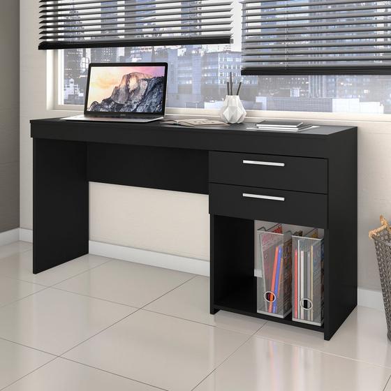 Mesa Para Computador Escrivaninha Home Office Estudos 2 Gavetas 1 Nicho Escritório Quarto Preta Menor preço em Mesa Para Computador Escrivaninha Home Office Estudos 2 Gavetas 1 Nicho Escritório Quarto Preta