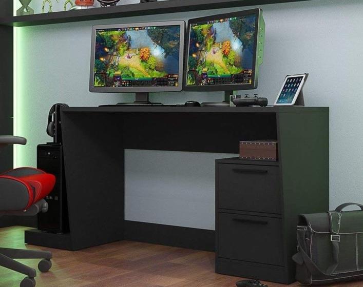 Imagem de Mesa Para Computador Gamer 2 Portas BMG02 Preto