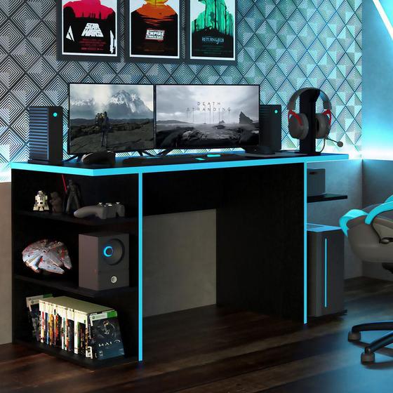 Imagem de Mesa para Computador Gamer Madesa 9409 - Preto/Azul