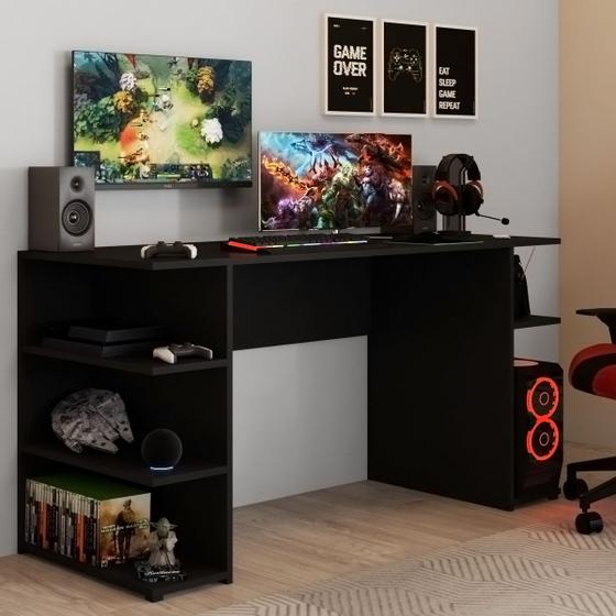 Mesa Para Computador Gamer Tech Para 2 Monitores 3 Prateleiras Preto - Panorama Móveis é boa?
