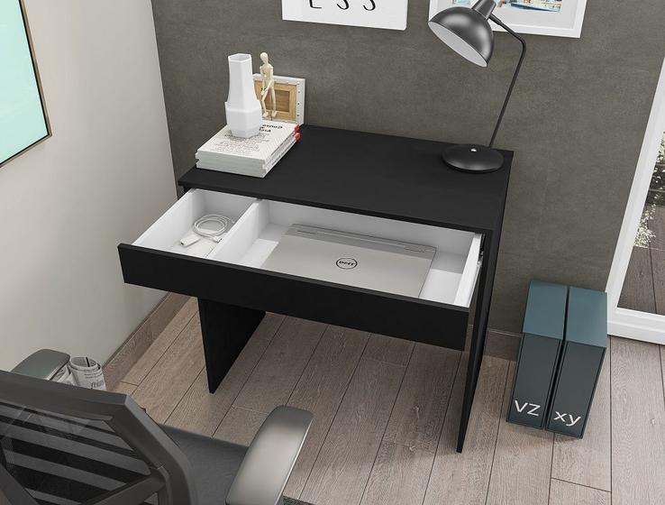 Imagem de Mesa Para Computador/ Notebook C/ Gaveta Alexa Preto - AJL Móveis