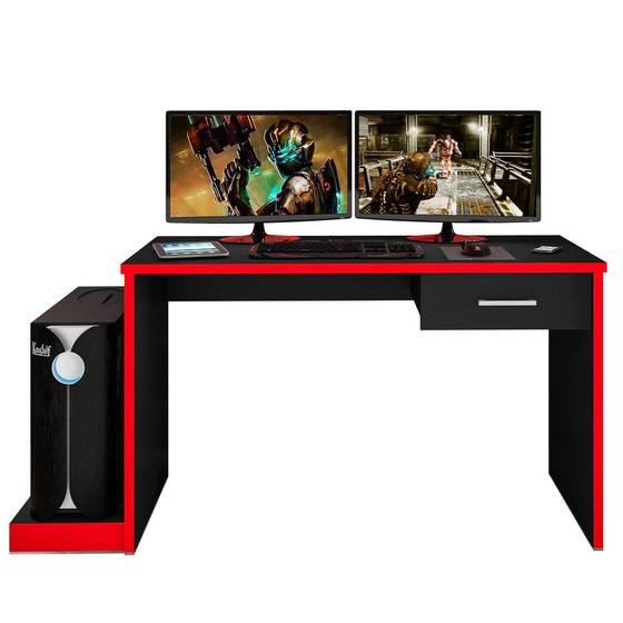 Imagem de Mesa para Computador Notebook Desk Game DRX 9000 Preto/Vermelho - Móveis Leão