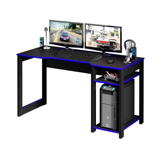 Imagem de Mesa Para Computador Notebook Gamer ME4152 Preto/Azul - Tecno Mobili