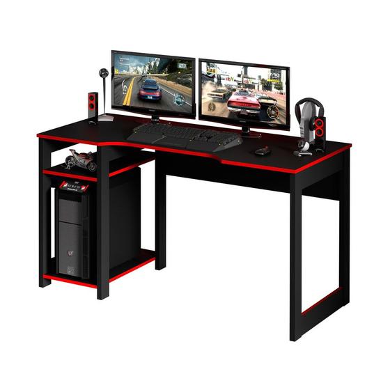 Imagem de Mesa Para Computador Notebook Gamer ME4152 Preto/Vermelho - Tecno Mobili