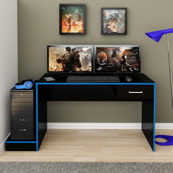 Imagem de Mesa para Computador Notebook Gamer Preto Azul