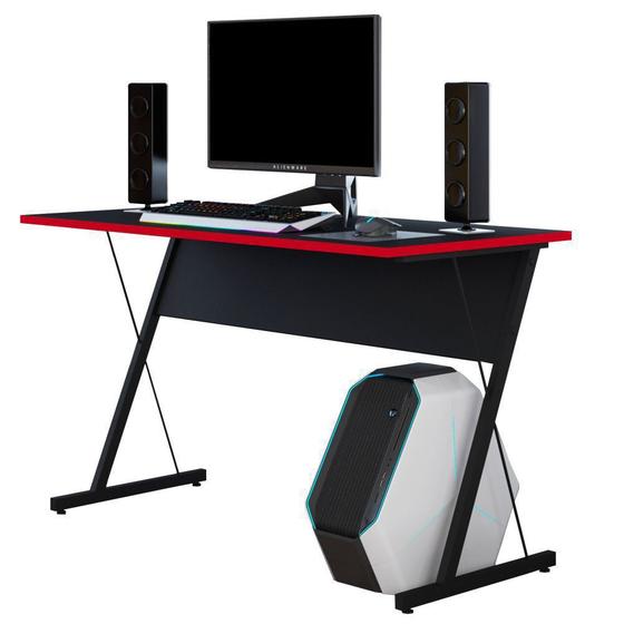 Mesa Para Computador Notebook PC Gamer Kombat Preto Vermelho - Lyam Decor Menor preço em Mesa Para Computador Notebook PC Gamer Kombat Preto Vermelho - Lyam Decor