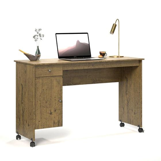 Imagem de Mesa para Computador Quarto ou Escritório Bella 1 Gaveta e 1 Porta Nature - Móvebrinque