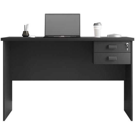Mesa Para Escritorio 120x74 2 Gavetas 127073 Preto Mobel Menor preço em Mesa Para Escritorio 120x74 2 Gavetas 127073 Preto Mobel