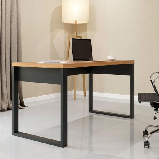 Imagem de Mesa para Escritório 135x68 cm em MDF F20 Freijó/Preto Fosco Pradel Dalla Costa