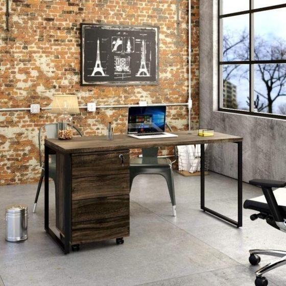 Mesa para Escritório 150cm com Gaveteiro Kuadra Menor preço em Mesa para Escritório 150cm com Gaveteiro Kuadra
