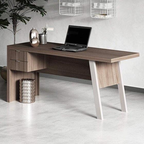 Mesa para Escritório 163cm 2 Gavetas Me4122 Tecno Mobili Menor preço em Mesa para Escritório 163cm 2 Gavetas Me4122 Tecno Mobili