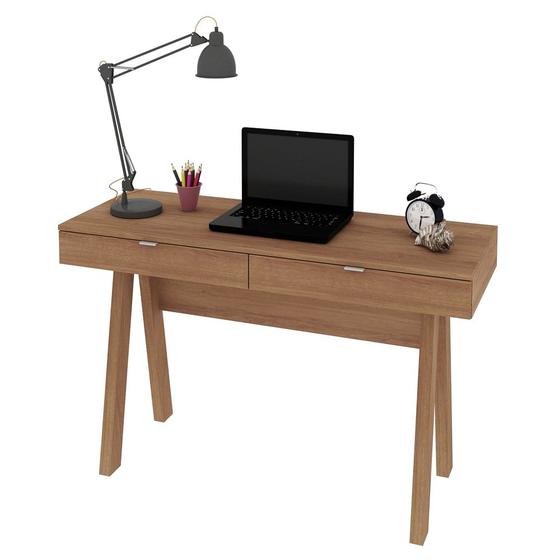 Imagem de Mesa Para Escritório 2 Gavetas ME4128 Amêndoa/Amêndoa - Tecno Mobili