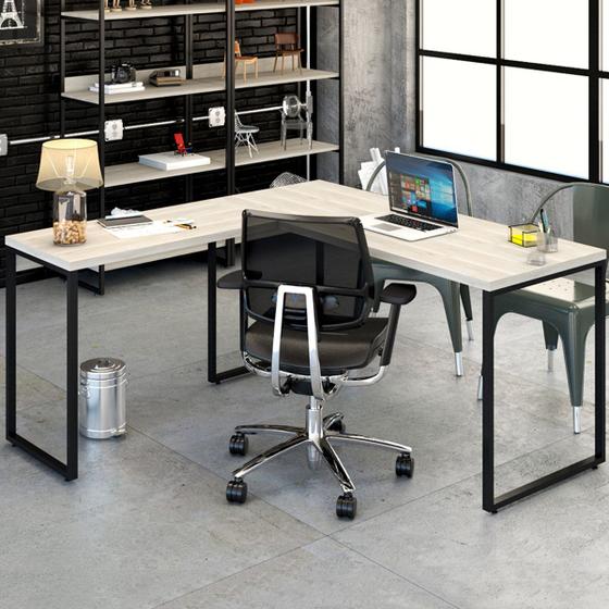 Imagem de Mesa para Escritório Angular Kuadra Snow - Compace