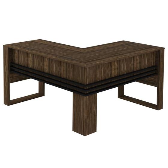 Imagem de Mesa para Escritório Angular ME4145 Nogal/Preto Tecnomobili